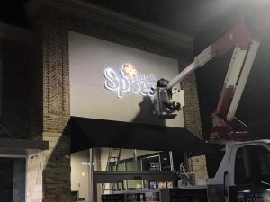 Gainesville Lighted Signs illuminated cabinet channel letters outdoor install 300x225